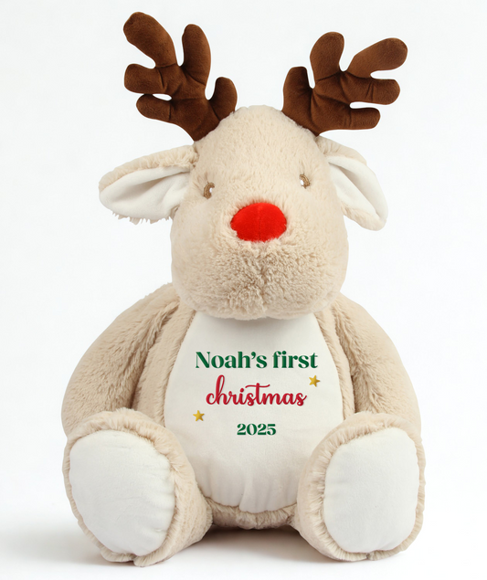 Personalised Christmas Reindeer Toy