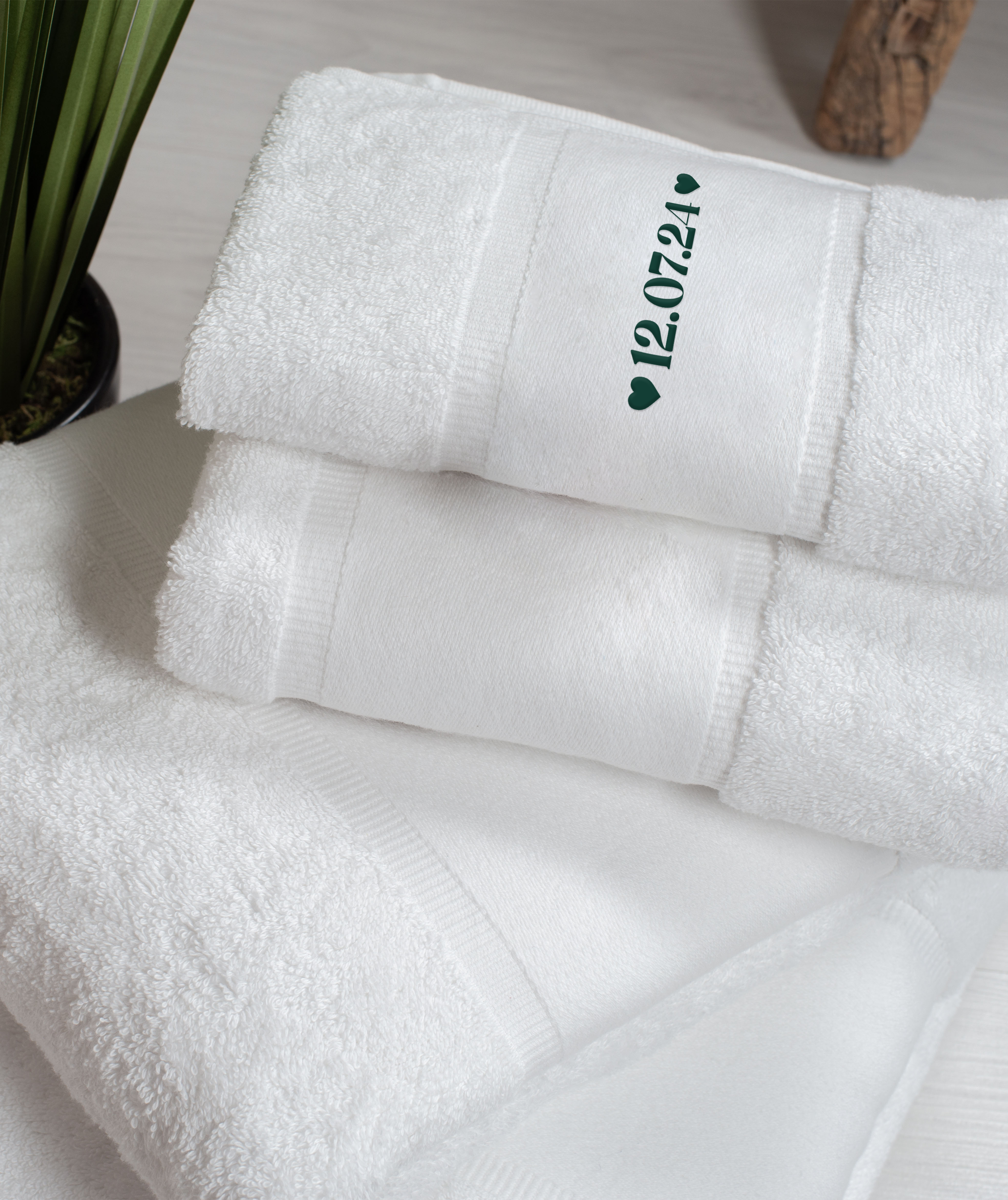 Embroidered Date Towels