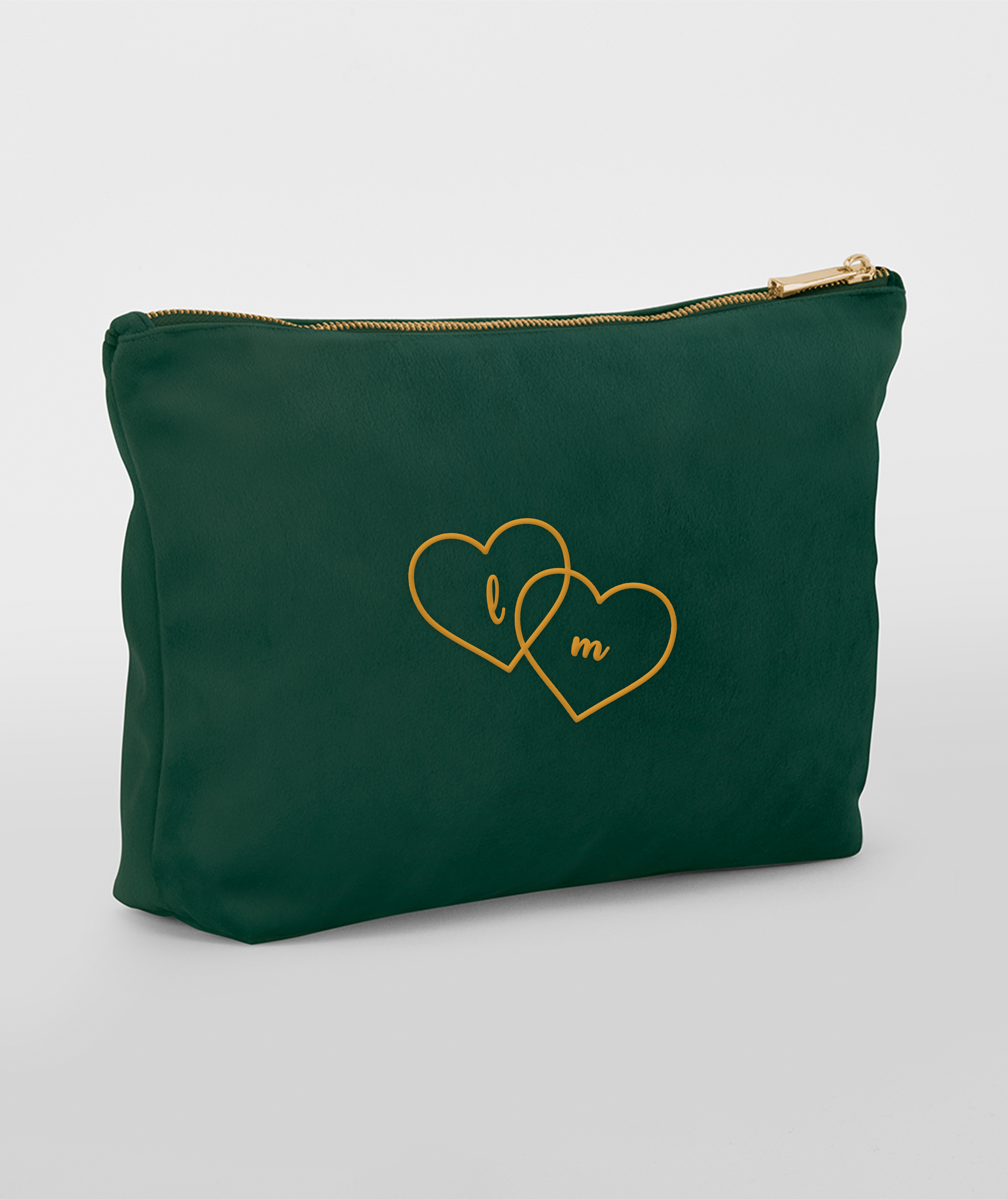 Velvet Make Up Bag - Couple Initials Edition