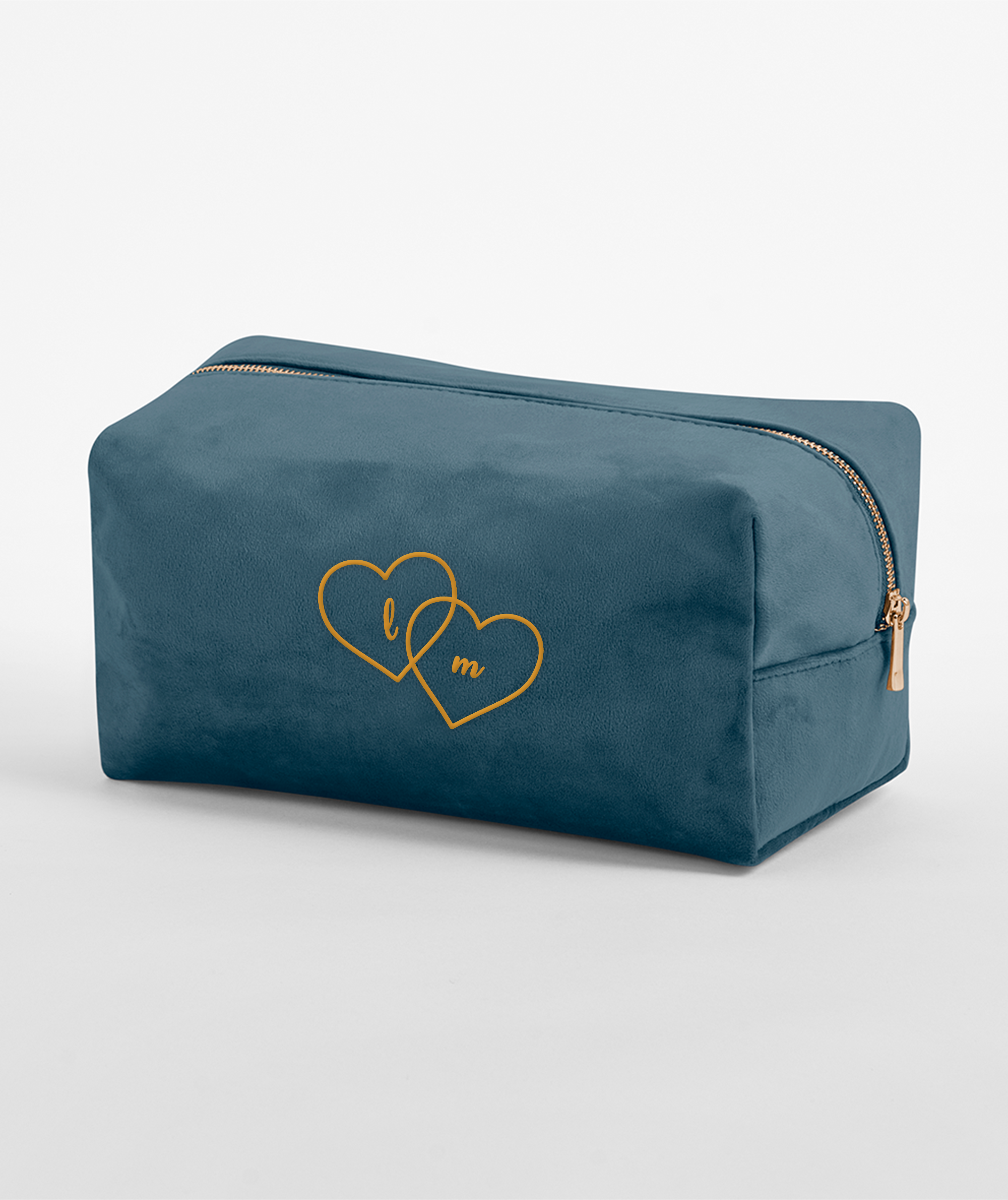 Velvet Toiletry Bag - Couple Initials Edition