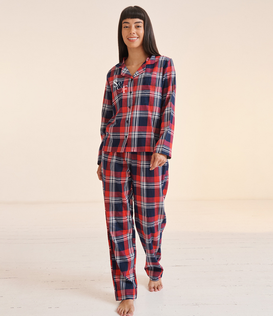 Personalised Ladies tartan lounge set